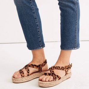 NEW Madewell Leopard Espadrille Sandals